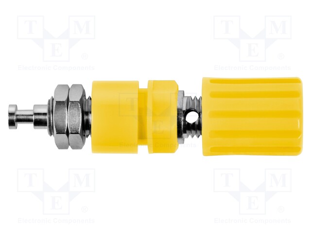 Socket; 4mm banana; 36A; 33VAC; 70VDC; yellow; soldered; -20÷80°C