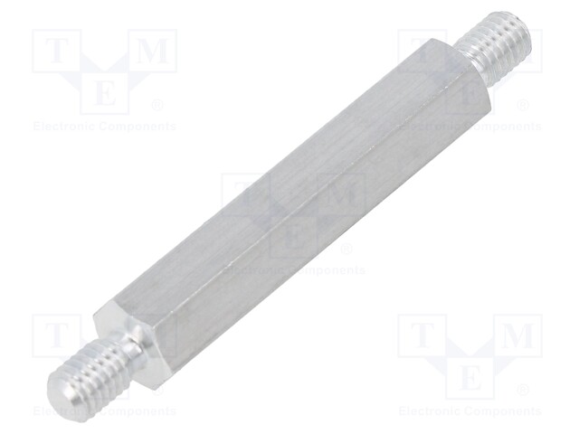 Screwed spacer sleeve; 40mm; Ext.thread: M5; hexagonal; aluminium