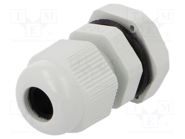 Cable gland; PG7; IP67; Mat: polyamide; grey; Conform to: DIN 40430