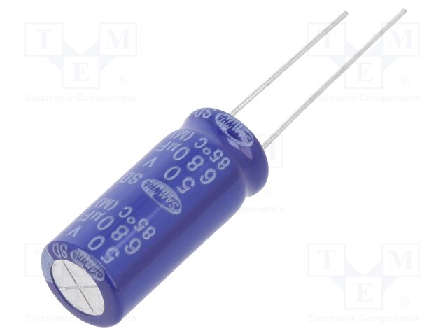 Capacitor: electrolytic; THT; 680uF; 50VDC; Ø10x25mm; ±20%; 2000h