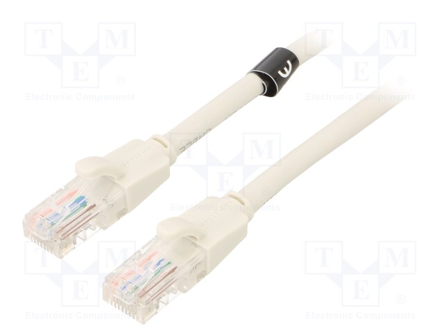 Patch cord; UTP; 6; CCA; PVC; grey; 2m; RJ45 plug,both sides; 26AWG