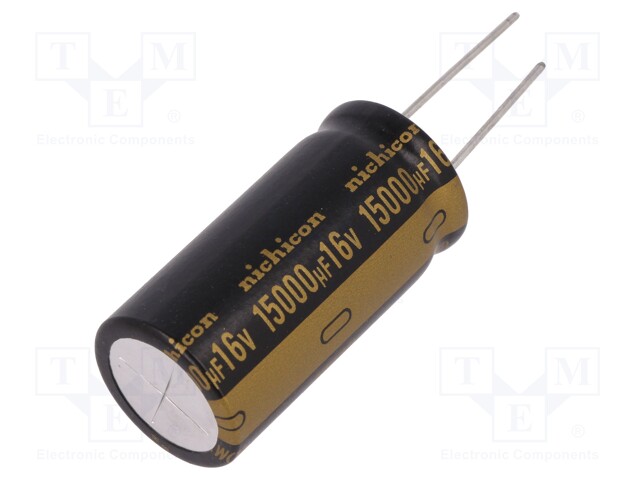 Capacitor: electrolytic; THT; 15000uF; 16VDC; Ø20x40mm; Pitch: 10mm