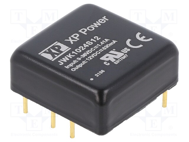 Isolated Board Mount DC/DC Converter, ITE, 1 Output, 10 W, 12 V, 830 mA