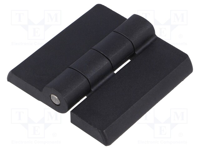 Hinge; Width: 50mm; polyamide; black; H: 50mm; with assembly stem