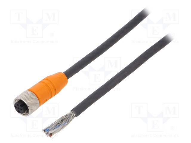 Connection lead; M12; PIN: 5; straight; 5m; plug; 60VAC; 4A; -25÷80°C