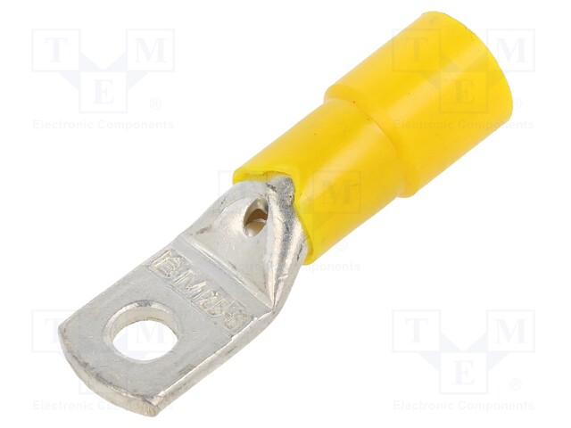 Tip: ring tube; M6; Ø: 6.3mm; 25mm2; crimped; for cable; insulated