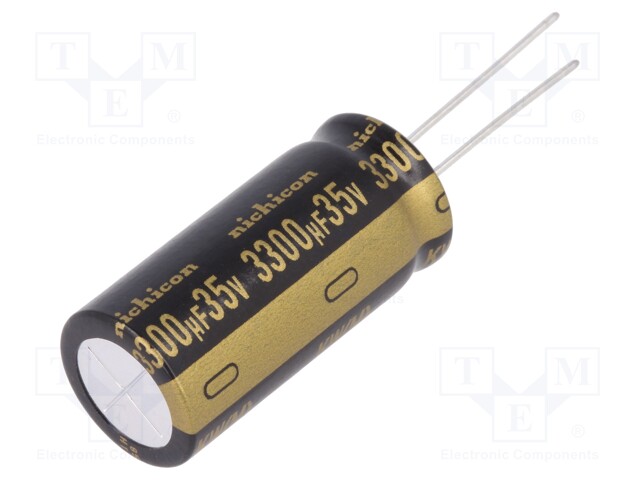 Capacitor: electrolytic; THT; 3300uF; 35VDC; Ø16x35.5mm; ±20%