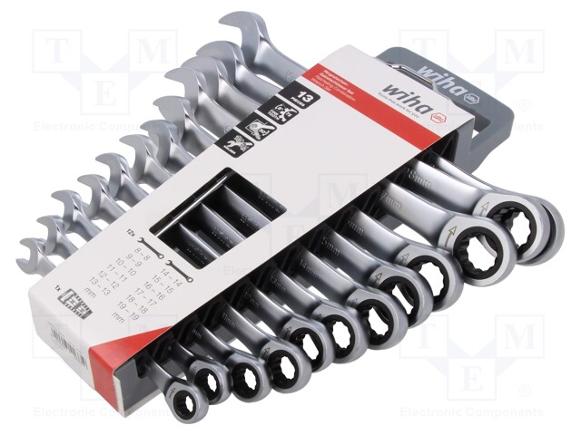 Wrenches set; combination spanner,with ratchet; 12pcs.