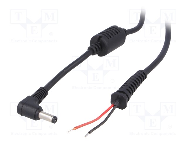 Cable; wires,DC 4,8/1,7 plug; straight; 0.5mm2; black; 1.2m
