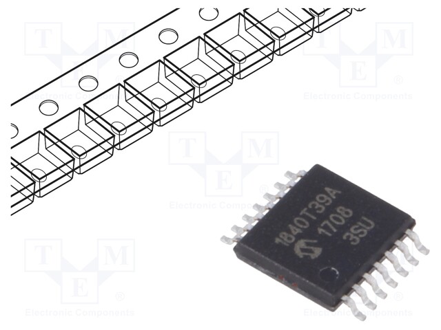 PIC microcontroller; Memory: 7kB; SRAM: 256B; EEPROM: 256B; SMD