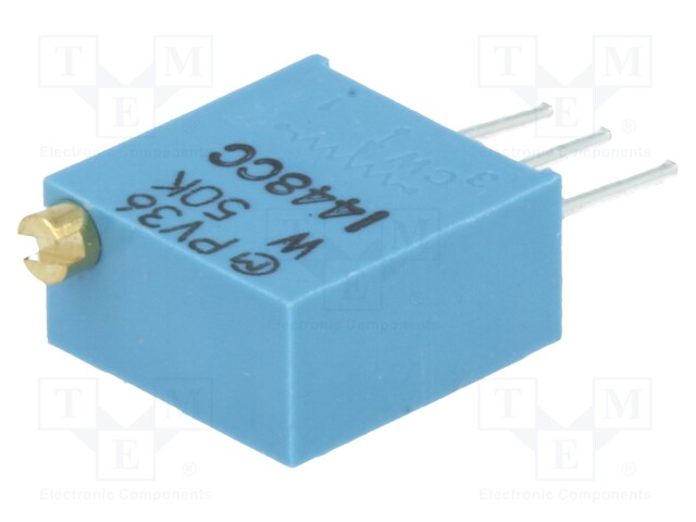 Potentiometer: mounting; vertical; 50kΩ; 500mW; THT; ±10%; linear