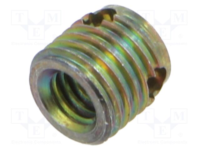 Threaded insert; brass; M4; BN 905; L: 6mm; for plastic; Ensat®