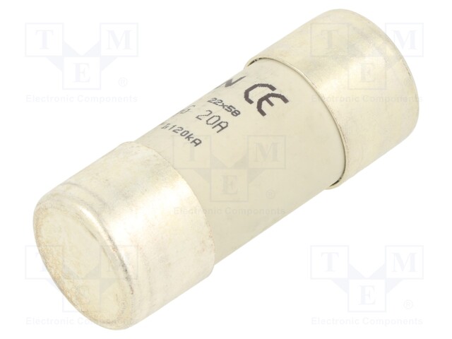 Fuse: fuse; gG; 20A; 690VAC; ceramic; 22x58mm