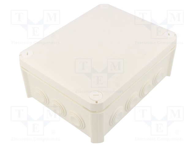 Enclosure: junction box; X: 150mm; Y: 190mm; Z: 77mm; IP66; white