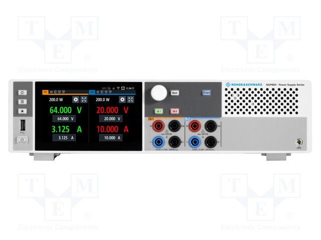 Bench Power Supply, Adjustable, 2 Output, 0 V, 64 V, 0 A, 10 A