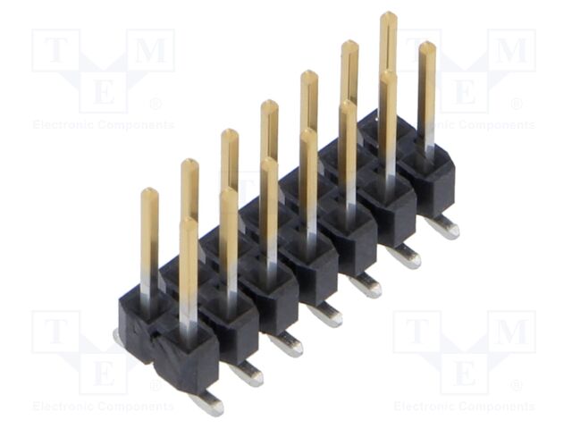 Connector: pin strips; male; PIN: 14; 2.54mm; gold-plated; SMT