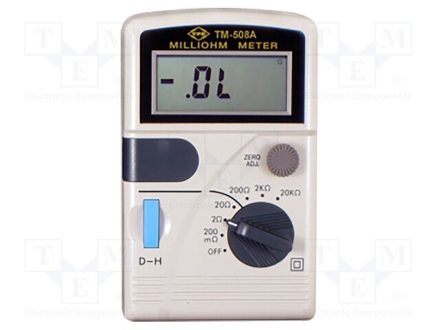 Milli-ohm meter; LCD 3,5 digit (2000); Features: HOLD function