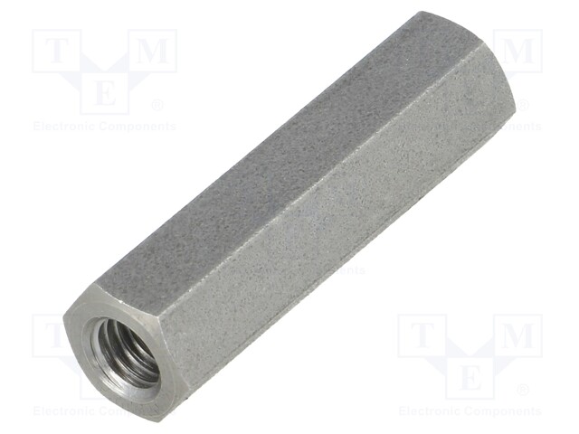 Screwed spacer sleeve; Int.thread: M5; 30mm; hexagonal