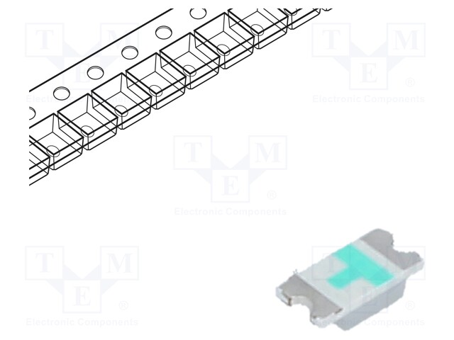 LED; SMD; 1206; blue; 100÷150mcd; 3.2x1.6x0.8mm; 140°; 2.8÷3.6V