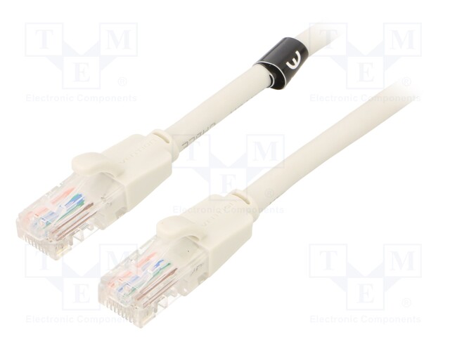 Patch cord; UTP; 6; CCA; PVC; grey; 3m; RJ45 plug,both sides; 26AWG