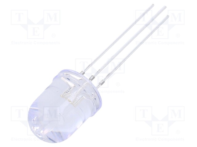 LED; 10mm; bicolour; red/blue; 5800÷7000mcd; 30°; cathode