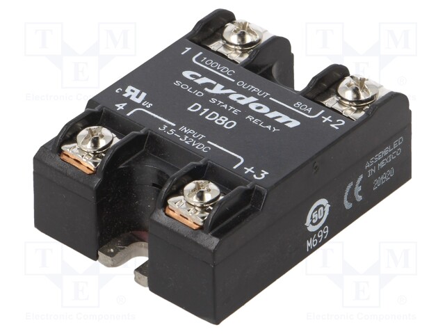Relay: solid state; Ucntrl: 3.5÷32VDC; 80A; 1÷100VDC; Series: 1-DC