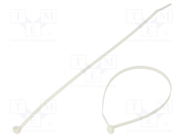 Cable Tie, Dome Top, Intermediate, Nylon 6.6 (Polyamide 6.6), Ivory, 203 mm, 3.6 mm, 51 mm, 40 lb