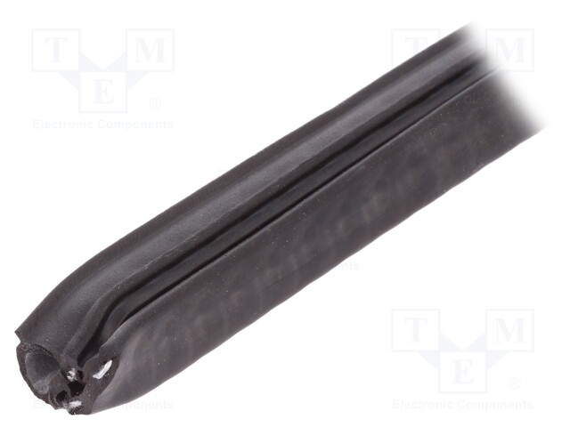 Hole and edge shield; EPDM; L: 5m; black; H: 13mm; W: 11mm; -40÷100°C