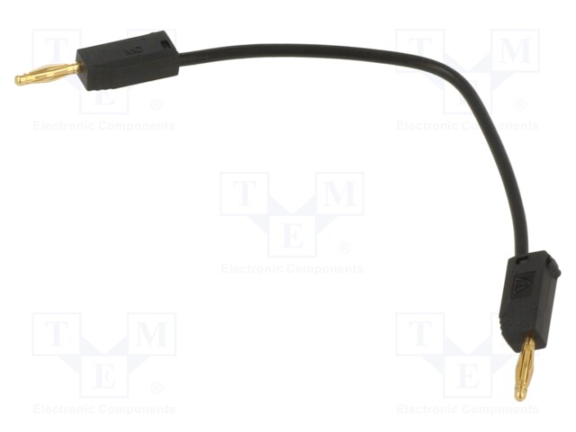 Test lead; 60VDC; 30VAC; 10A; banana plug 2mm,both sides; black