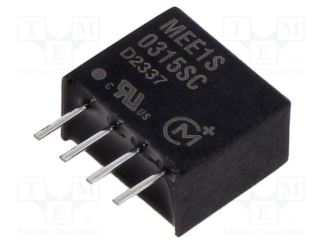 Converter: DC/DC; 1W; Uin: 2.97÷3.63V; Uout: 15VDC; Iout: 67mA; SIP