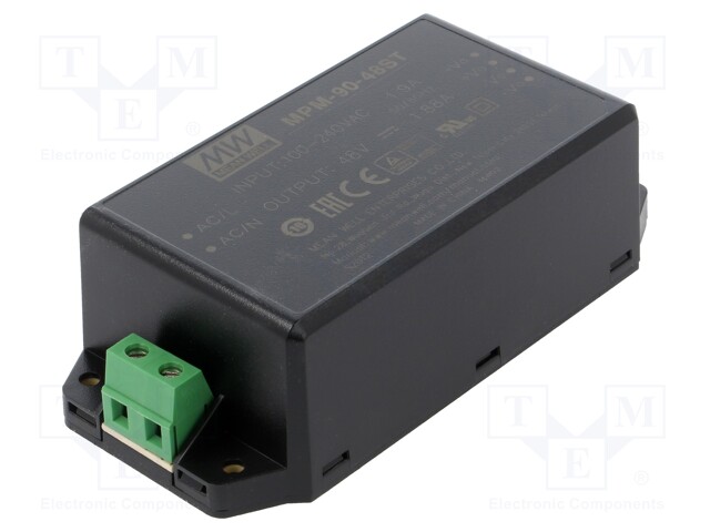 Power supply: switched-mode; modular; 90W; 48VDC; 109x52x33.5mm