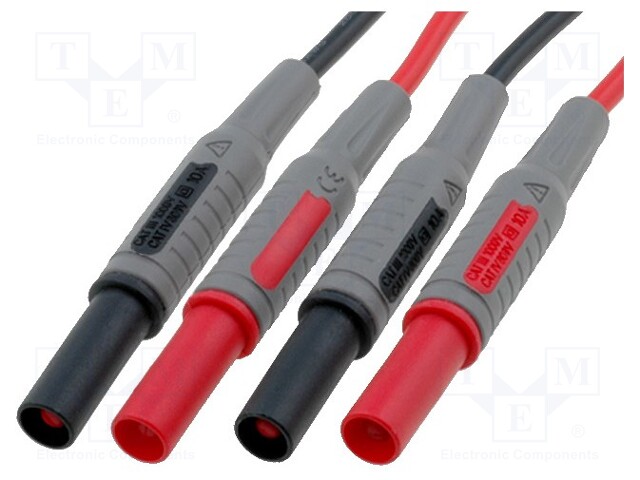 Test lead; PVC; 1.2m; 10A; red and black; 2x test lead