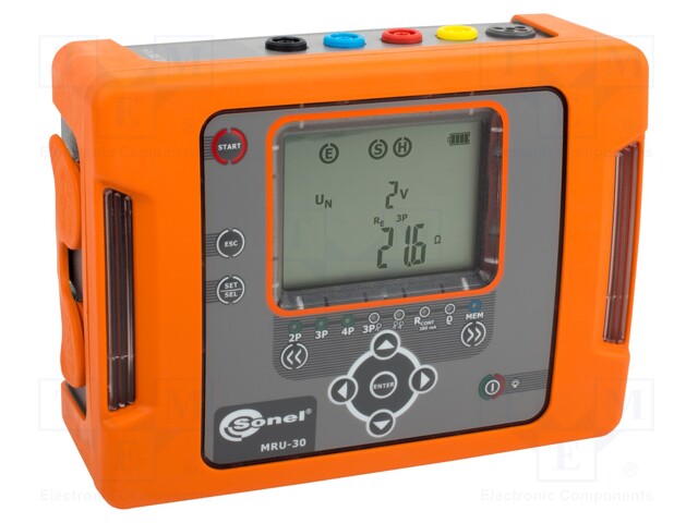 Meter: grounding resistance; LCD,with a backlit; 0÷19.9kΩ; IP65