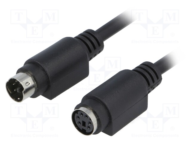 Cable; PS/2 socket,PS/2 plug; 5m; black; connection 1: 1