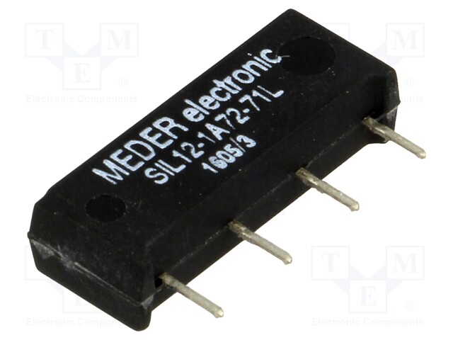 Relay: reed; SPST-NO; Ucoil: 12VDC; 1.25A; max.200VDC; max.200VAC