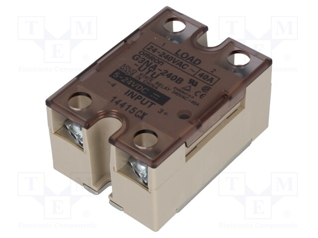 Relay: solid state; Ucntrl: 5÷24VDC; 40A; 24÷240VAC; -30÷80°C