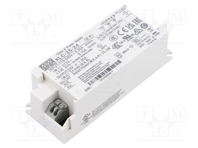 Power supply: switching; LED; 25W; XLC-25; -25÷85°C; OUT: 1