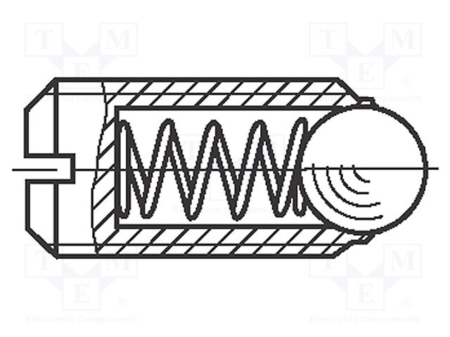 Ball latch; steel; BN: 13363; Thread: M6; 14mm; Cut: slotted