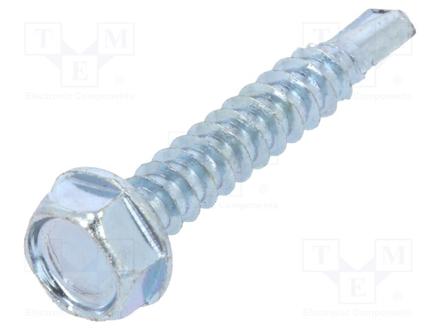 Screw; for metal; 4,2x25; Head: hexagonal; hardened steel; zinc