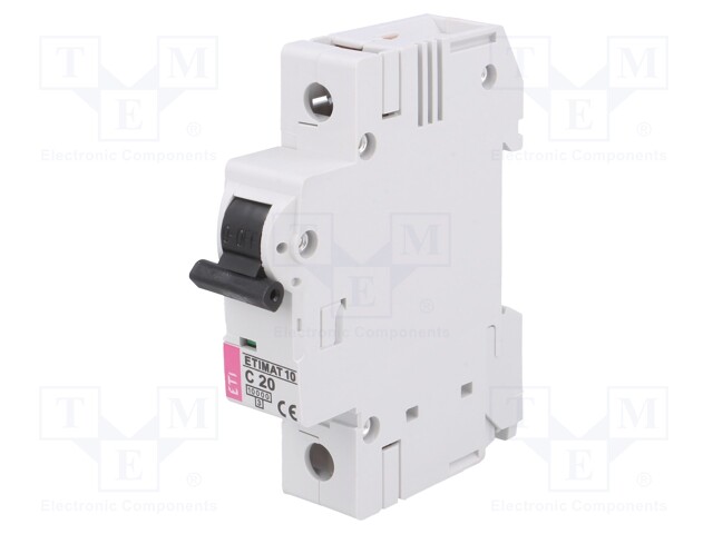 Circuit breaker; 230VAC; Inom: 20A; Poles: 1; DIN; Charact: C; 10kA