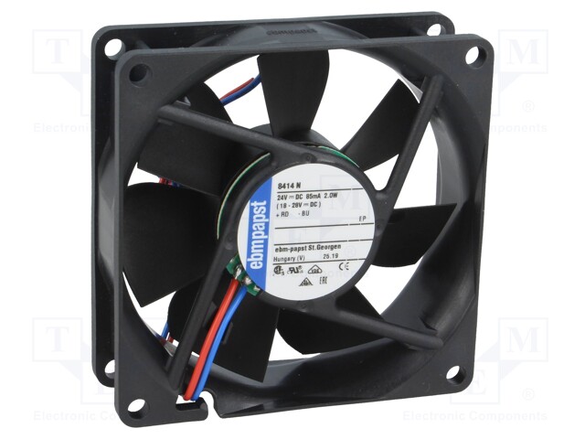 Fan: DC; axial; 40x40x25mm; 24m3/h; 46dBA; ball bearing; 13000rpm