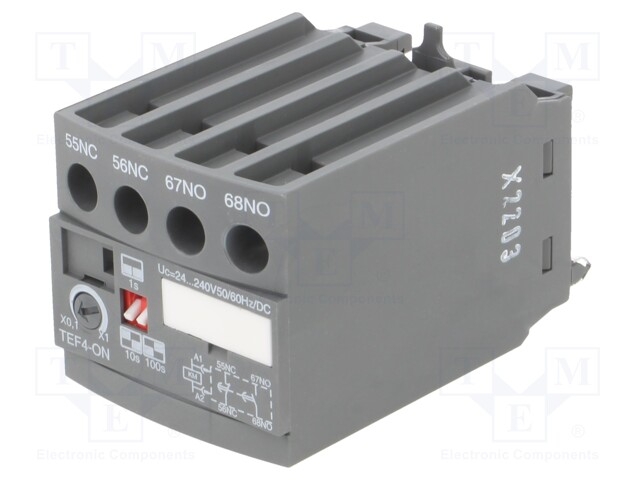 Timer; Leads: screw terminals; DIN; Contacts: NC + NO; 0.1÷100s