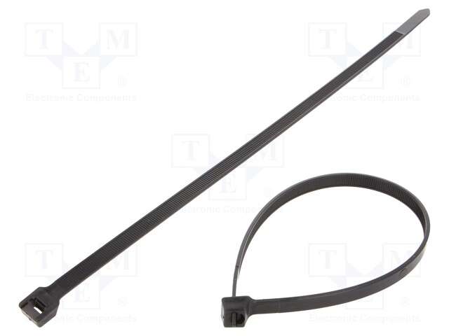 Cable tie; L: 290mm; W: 7.6mm; polypropylene; 222N; black; Ømax: 76mm