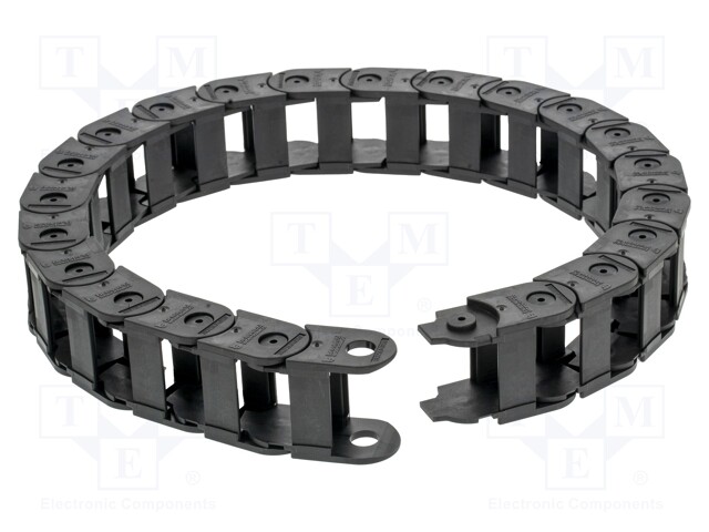 Cable chain; Series: Light; Bend.rad: 150mm; L: 990mm; Colour: black