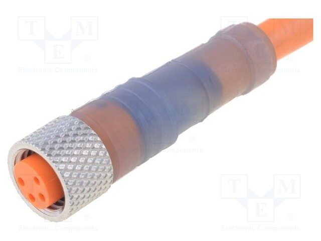 Connection lead; M8; PIN: 4; straight; 10m; plug; 60VAC; 4A; -25÷90°C