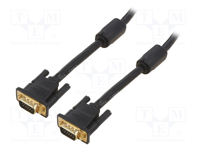 Cable; D-Sub 15pin HD plug,both sides; black; 15m; Øcable: 8mm