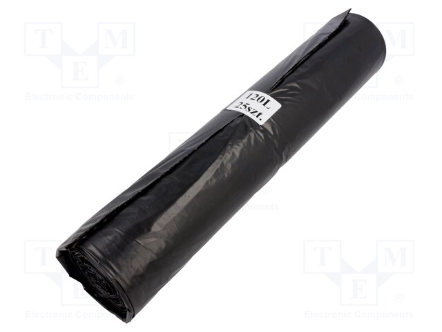 Trash bags; 25pcs; LDPE; Colour: black; 120l