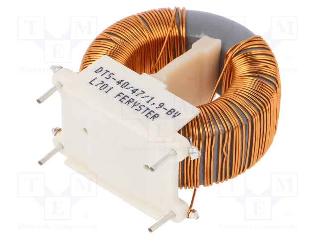 Inductor: wire; THT; 47mH; 1.9A; 232mΩ; 230VAC; 30.5x17mm; -20÷+50%