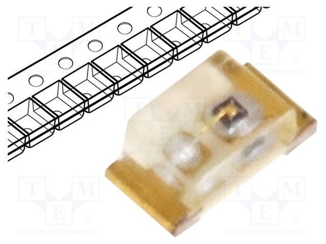 LED; SMD; 0603; orange; 50÷160mcd; 1.6x0.8x0.65mm; 120°; 2.1÷2.5V