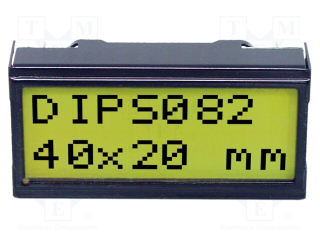 Display: LCD; alphanumeric; STN Positive; 8x2; 40x20mm; LED; PIN: 14